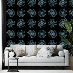 British Terminal Black & Blue Printed Self-Adhesive Wallpaper-picture-55