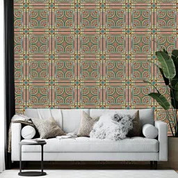 British Terminal Brown Abstract Printed Wall Paper-picture-11
