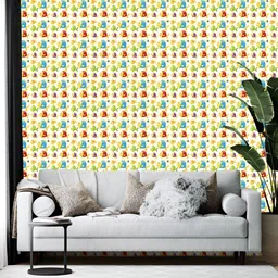 British Terminal Yellow & Blue Abstract Printed Self-Adhesive Wallpaper-picture-14