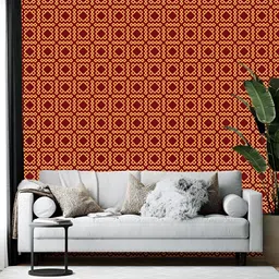 British Terminal Brown & Yellow Geometric Printed Self-Adhesive Wall Paper-28