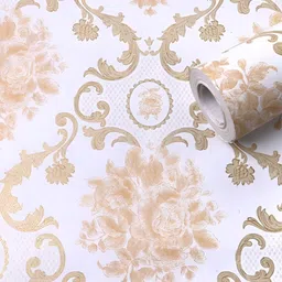 Aura Cream-Colored & White 3D Printed Self Adhesive Wall Sticker-24