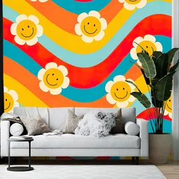 British Terminal Yellow & Blue Abstract Printed Self-Adhesive Wall Sticker-picture-15