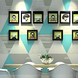 Asian royal Grey & Blue 3D Printed Self Adhesive Wall Sticker-picture-14