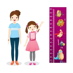 WENS Burgundy & Blue Monster Birds Printed Height Chart Wall Sticker-image-96
