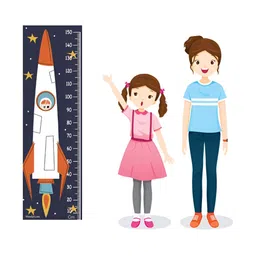 WENS Navy Blue & White Ride To Space Printed Height Chart Wall Sticker-image-61