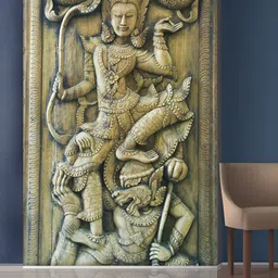 999Store Gold-Toned Fighting Statue Mural Wallpaper-43