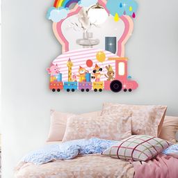 Asian royal Pink & Blue Cartoon Printed Self Adhesive Wall Sticker-image-77