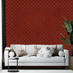 British Terminal Red & Yellow Abstract Printed Self Adhesive Wallpaper-8