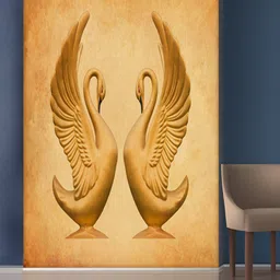 999Store Gold-Toned Beautiful Ducks Mural Wallpaper-69