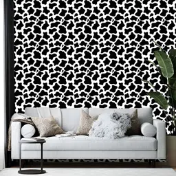 British Terminal White & Black Abstract Printed Wallpaper-picture-14