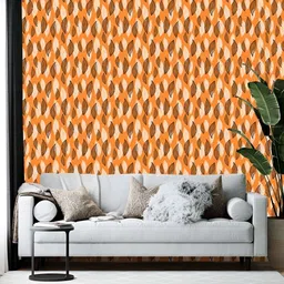 British Terminal Orange & Brown Abstract Printed Self-Adhesive Wallpaper-image-94