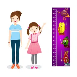 WENS Purple & Yellow Gangs Of Monsters Printed Height Chart Wall Sticker-26