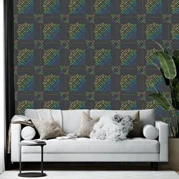 British Terminal Grey & Blue Abstract Printed Self-Adhesive Wallpaper-image-27