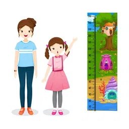 WENS Brown & Pink Dream House Printed Height Chart Wall Sticker-image-23