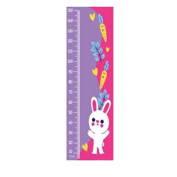 WENS Purple & Pink Cute Bunny Height Chart Wallpaper-image-98