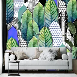 British Terminal White & Green Abstract Printed Self-Adhesive Wallpaper-18