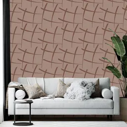 British Terminal Brown Abstract Printed Self Adhesive Wall Sticker-47