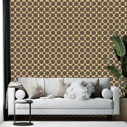 British Terminal Brown & Yellow Printed Self-Adhesive Wall Paper-picture-24