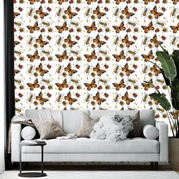 British Terminal White & Orange Printed Self Adhesive Wall Sticker-18