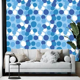 British Terminal Blue & White Abstract Printed Wall Sticker-34