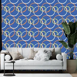 British Terminal Blue & White Abstract Printed Self-Adhesive Wall Paper-picture-34