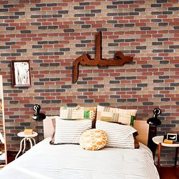 Asian royal Red & Grey Printed Self Adhesive Wall Sticker-picture-0