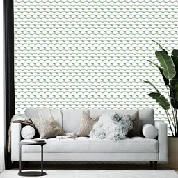 British Terminal White & Green Abstract Printed Self Adhesive Wallpaper-15