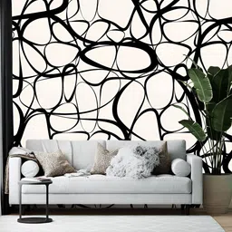 British Terminal Black Abstract Printed Self-Adhesive Wallpaper-image-17