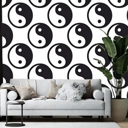 British Terminal White & Black Abstract Printed Self-Adhesive Wallpaper-picture-40