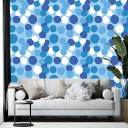 British Terminal Blue & White Printed Self-Adhesive Wall Paper Sticker-50