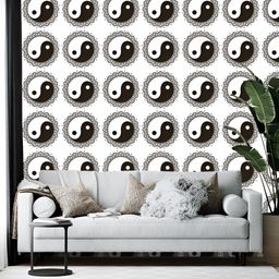 British Terminal White & Black Abstract Printed Self Adhesive Wallpaper-35