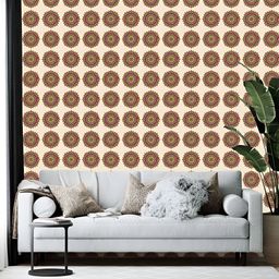 British Terminal Cream & Pink Abstract Printed Wallpaper-44