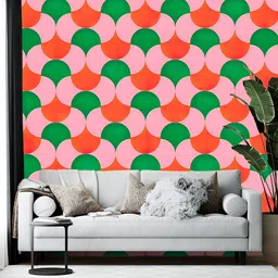 British Terminal Pink & Green Printed Multipurpose Use Wallpaper-picture-20