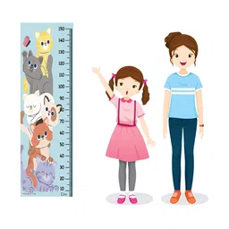 WENS Blue Printed Height Chart Wall Sticker-image-93
