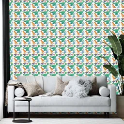 British Terminal Green & White Abstract Printed Self-Adhesive Wallpaper-34