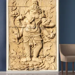 999Store Beige Lord Ganesha Self-Adhesive Mural Wallpaper-image-43