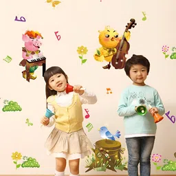 Asian royal Green & Yellow 3D Printed Self Adhesive Wall Sticker-image-21