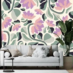 British Terminal Cream-Colored & Green Floral Printed Wall Sticker-58
