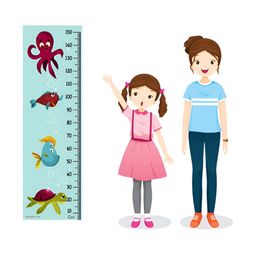 WENS Blue & Brown Water Creatures Printed Height Chart Wall Sticker-image-8