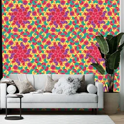 British Terminal Green & Pink Geometric Printed Wallpaper-54