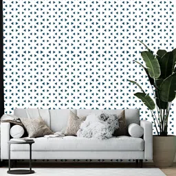 British Terminal Blue & White Abstract Printed Self-Adhesive Wall Sticker-image-42