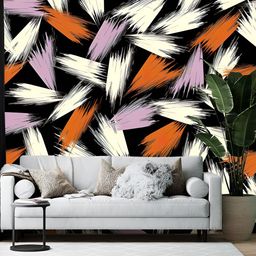 British Terminal Black & Lavender Abstract Printed Self-Adhesive Wallpaper-0