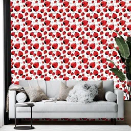 British Terminal Red & White Printed Self-Adhesive Wallpaper-14