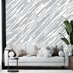British Terminal White & Black Abstract Printed Wallpaper-image-77