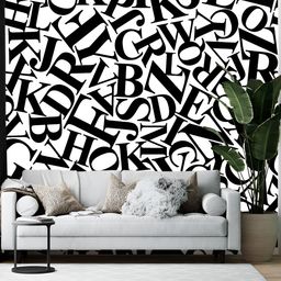 British Terminal Black & White Printed Self-Adhesive Wallpaper-image-78