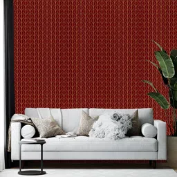 British Terminal Red & Yellow Abstract Printed Wall Wallpaper-5