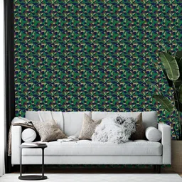 British Terminal Green & Blue Printed Self-Adhesive Wallpaper-image-60