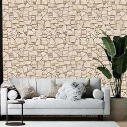 British Terminal Beige Abstract Printed WallPaper-picture-36