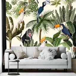 British Terminal Green Tropical Printed Self-Adhesive Wallpaper-image-84