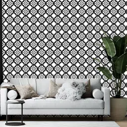 British Terminal Black & White Abstract Printed Self-Adhesive Wall Paper-57